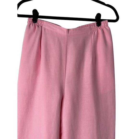 Vintage Napa Valley Pants Size 10 Pink Linen Blend Pull On Crop Straight Pockets - Picture 2 of 11